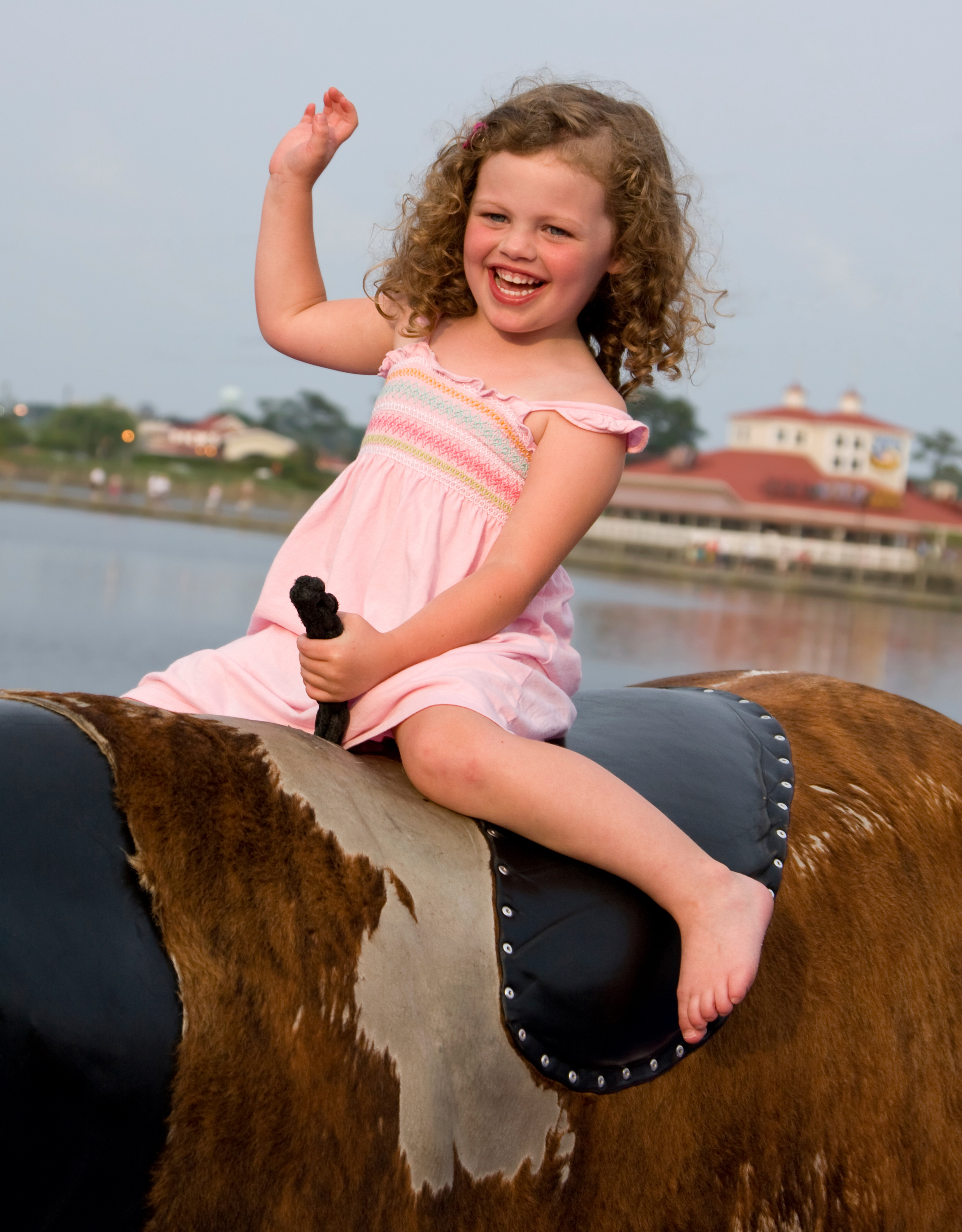 Girl Riding Mechanical Bull